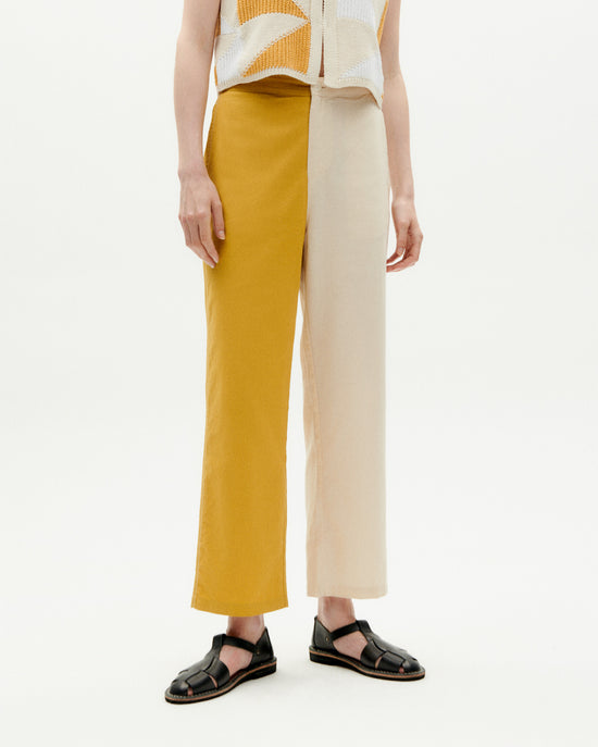 Pantalón amarillo patched Mariam sostenible -1