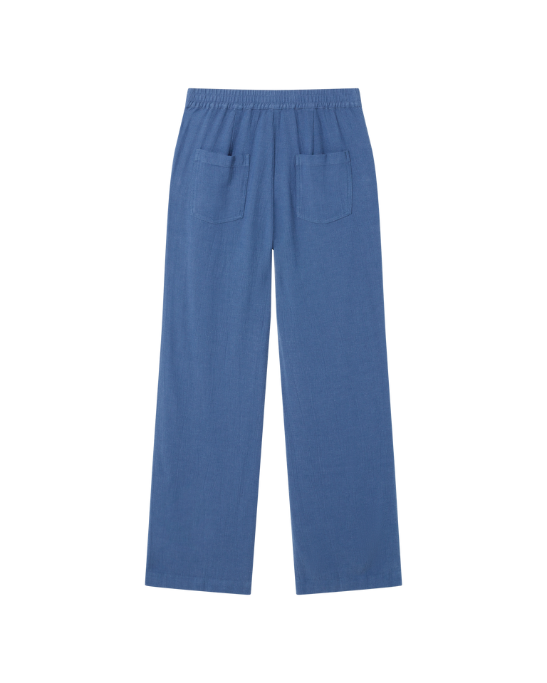 Pantalón azul Manolita sostenible -silueta1