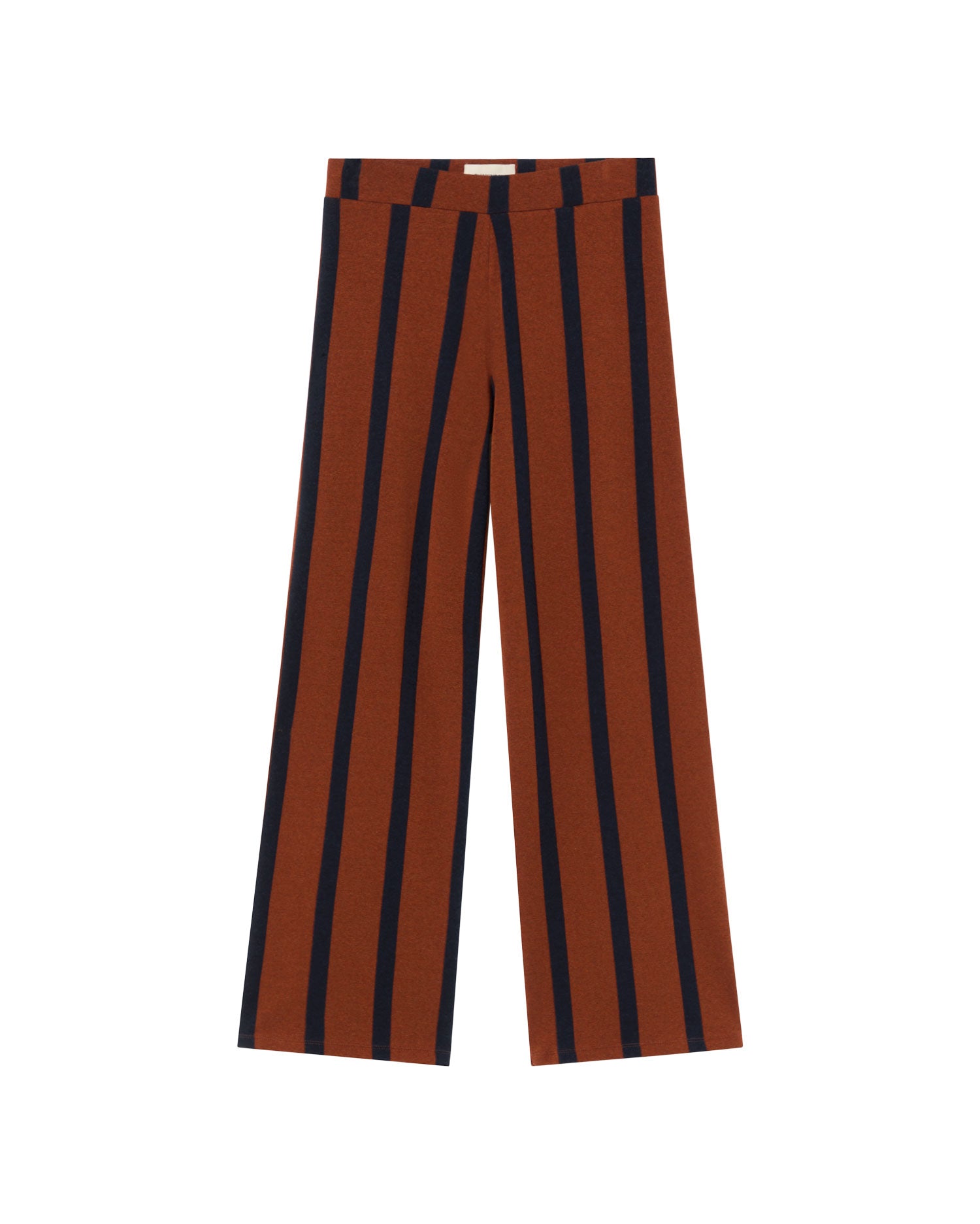 Pantalón marrón rayas navy Betty sostenible - silueta 1