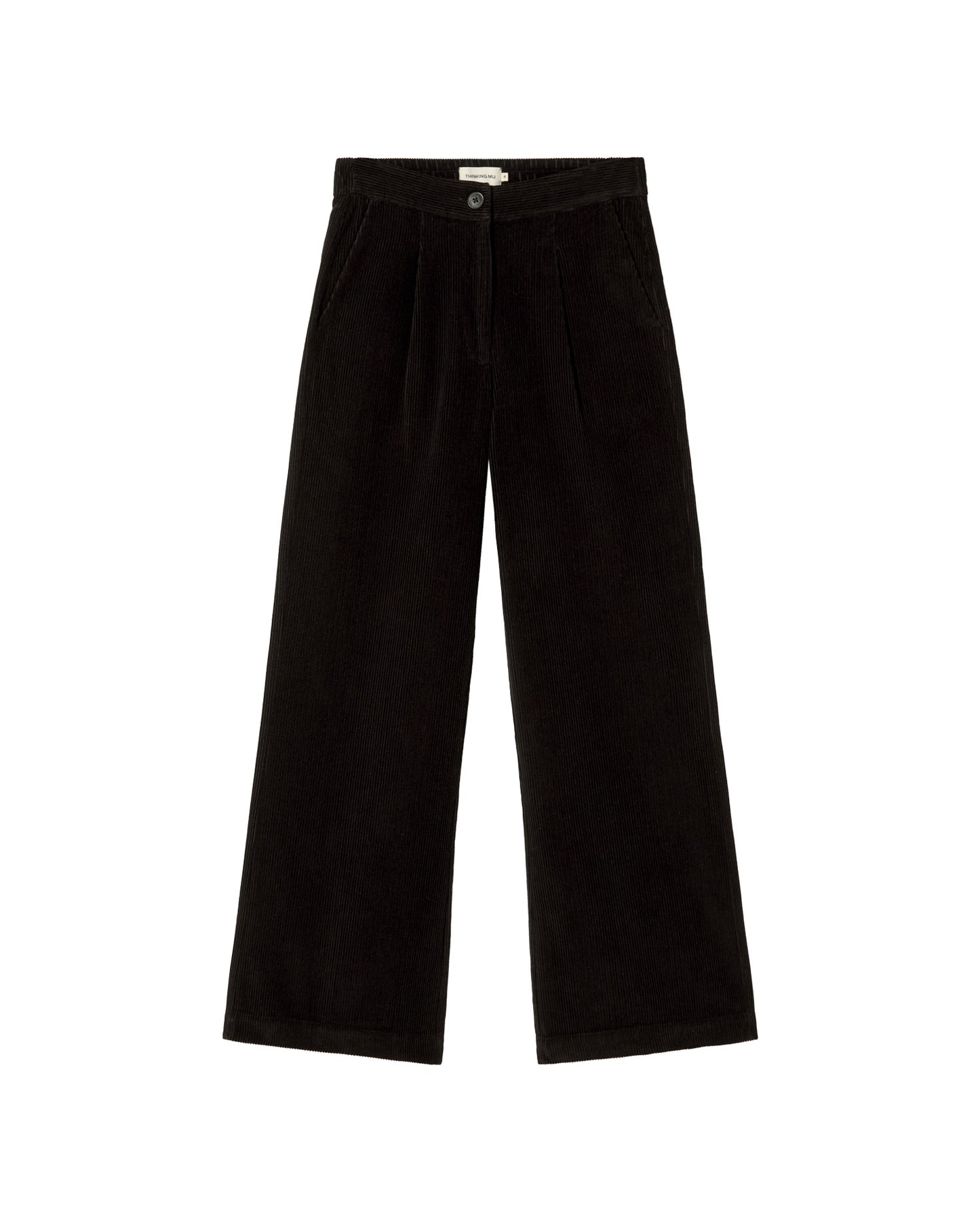 Pantalón negro pana Manolita sostenible - silueta 1