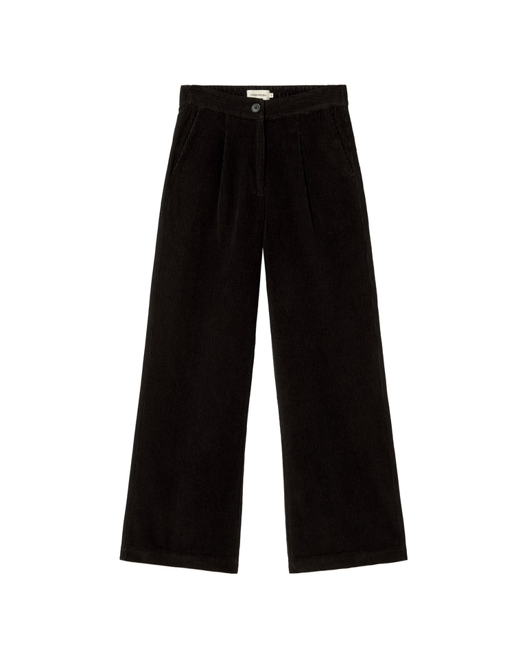 Pantalón negro pana Manolita sostenible-silueta-1