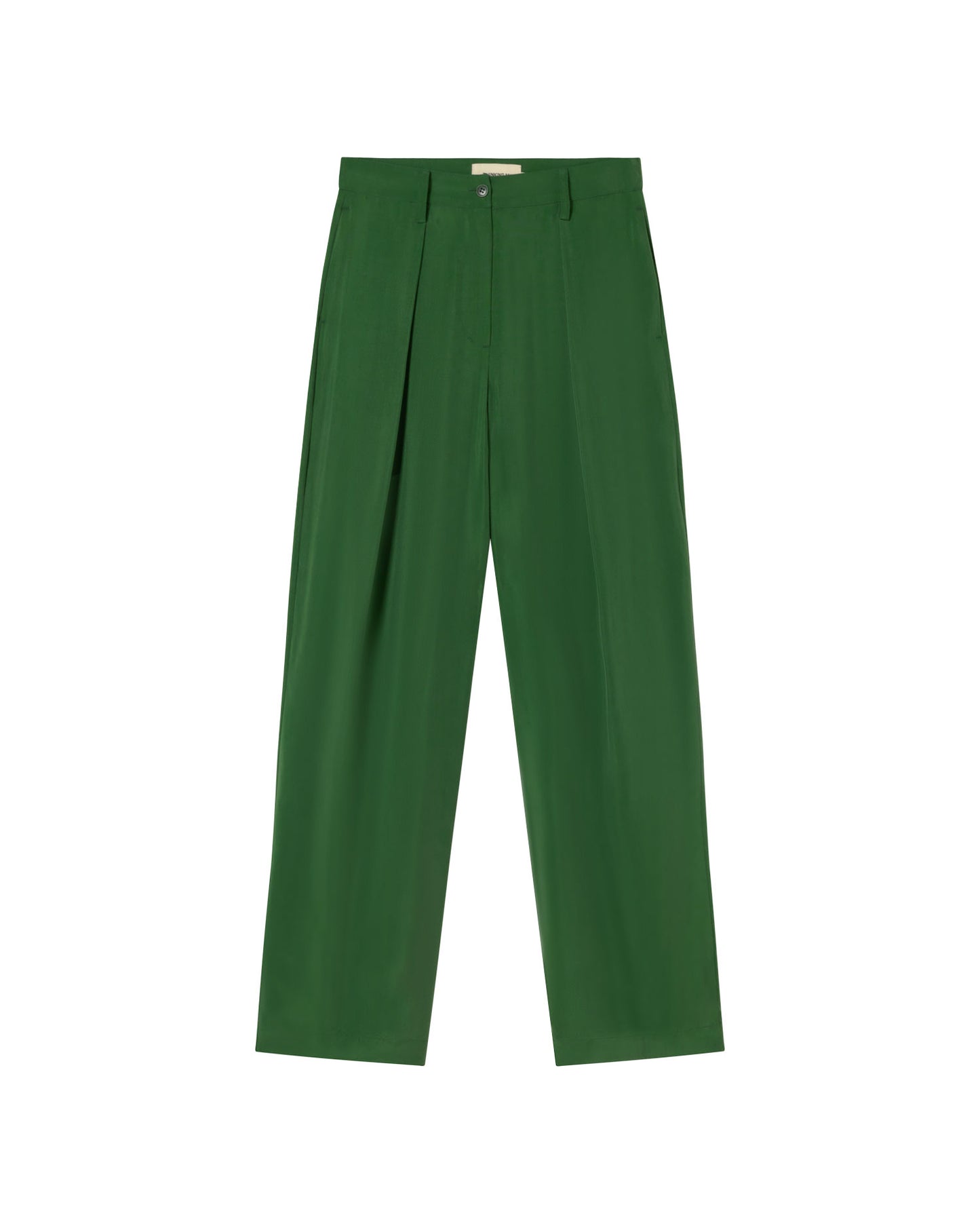Pantalón verde cupro Cirila sostenible - silueta 2