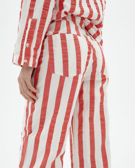 Pantalón rayas rojas Manolita sostenible-4