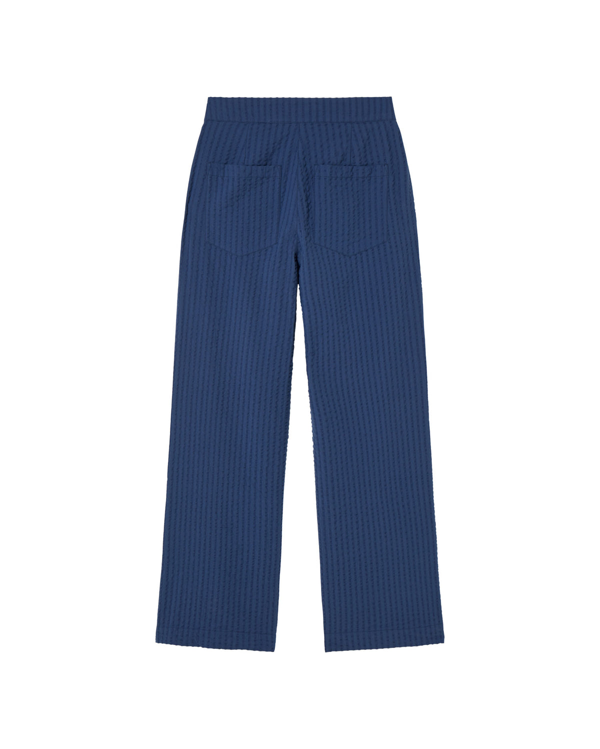 Pantalón azul seersucker Manolita sostenible - silueta 2
