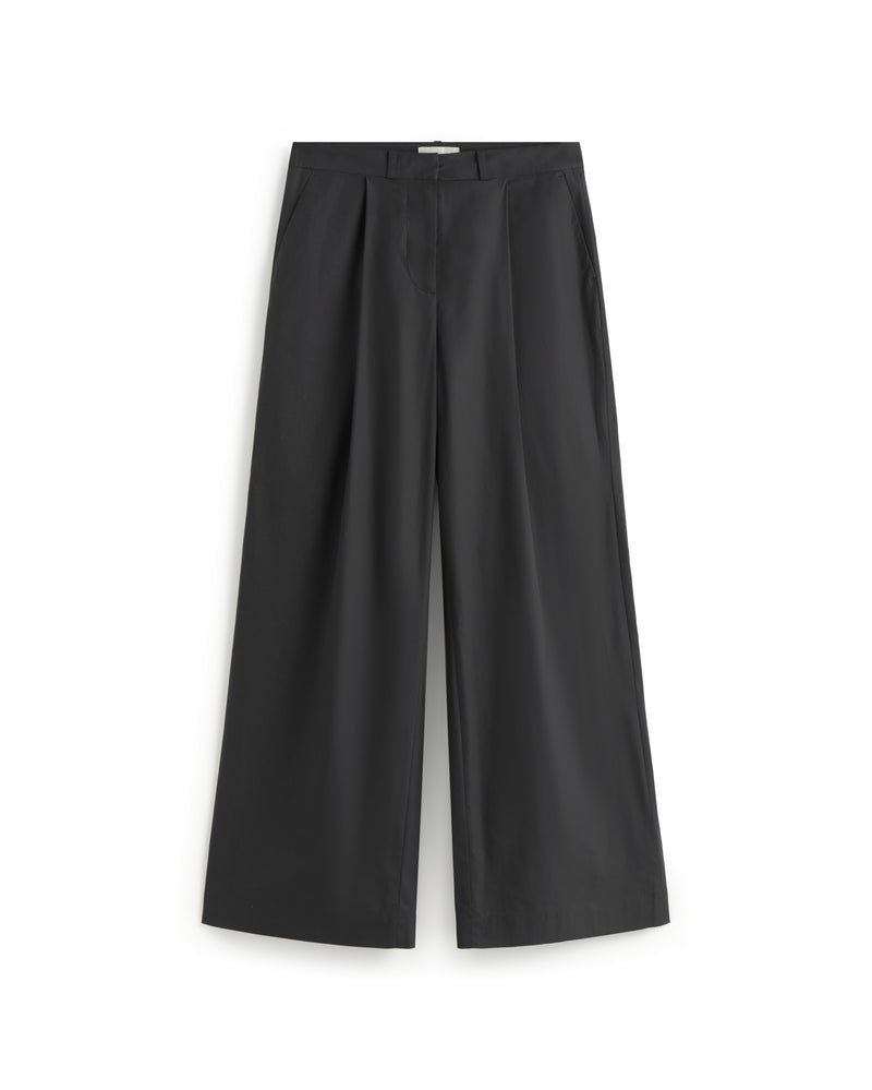 Pantalón popelin wide leg azul Patty sostenible silueta - 1