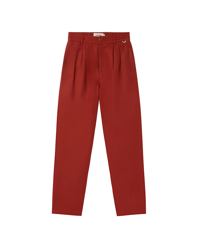 Pantalón rojo hemp Rina sostenible-silueta-1