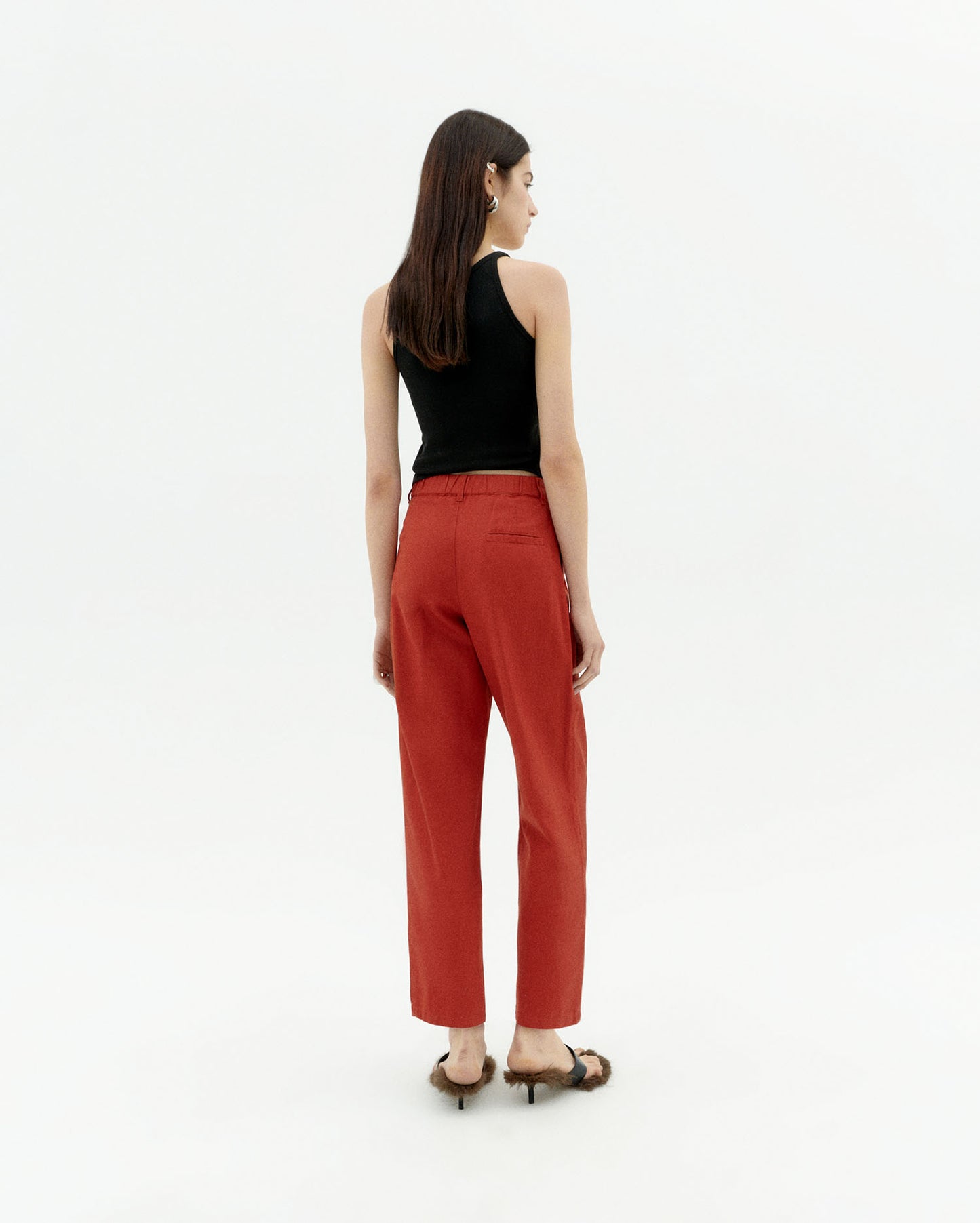Pantalón rojo hemp Rina sostenible-4