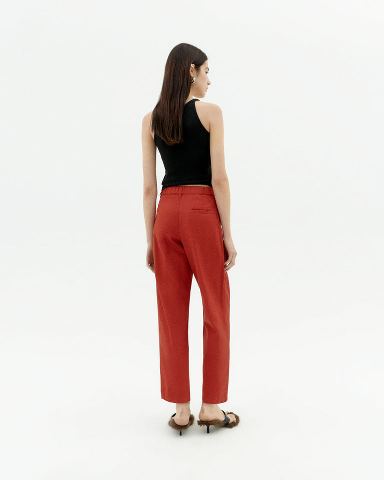 Pantalón rojo hemp Rina sostenible-4