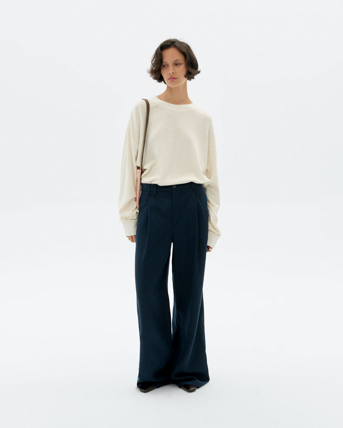Pantalón wide leg pinza azul Molly sostenible - 2