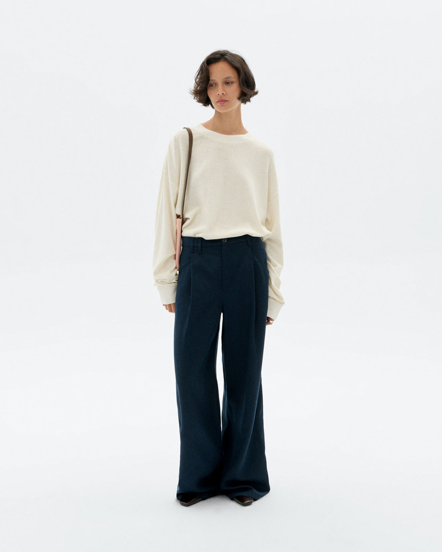 Pantalón wide leg pinza azul Molly sostenible - 2