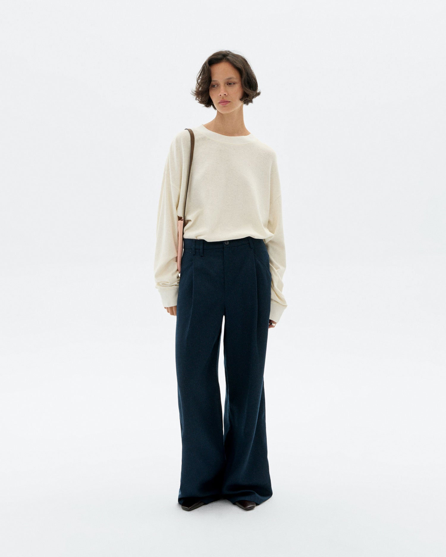 Pantalón wide leg pinza azul Molly sostenible - 2