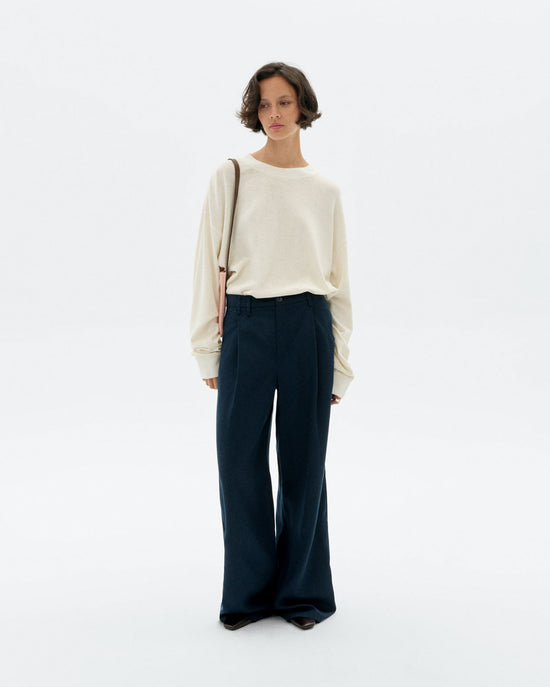 Pantalón wide leg pinza azul Molly sostenible - 2