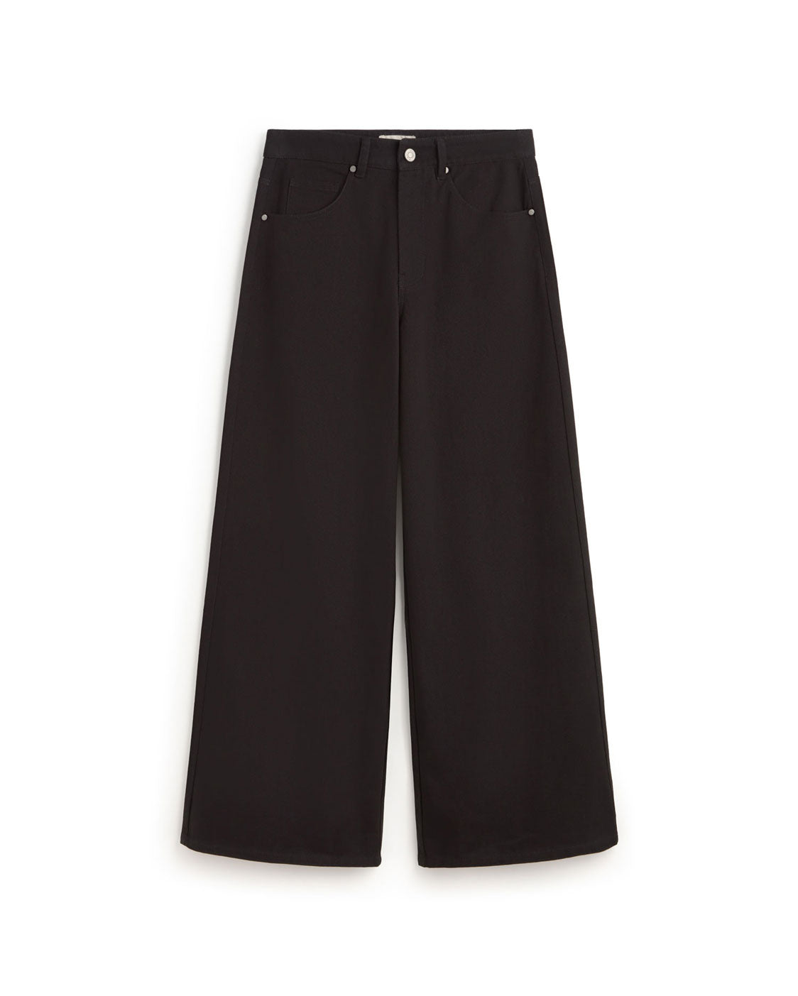 Pantalón wide leg negro Hedda sostenible silueta - 1