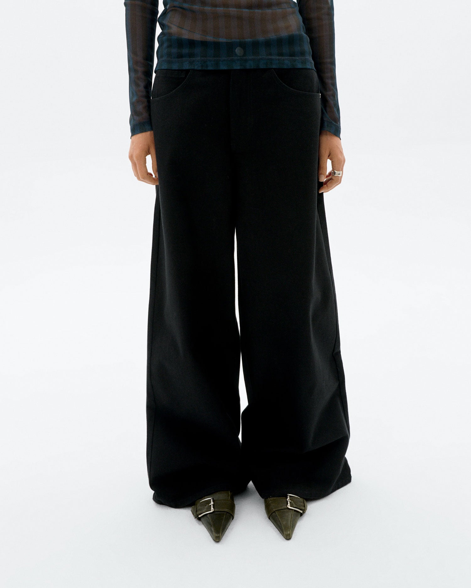 Women's Black Wide Leg Hedda Pants | Thinking Mu