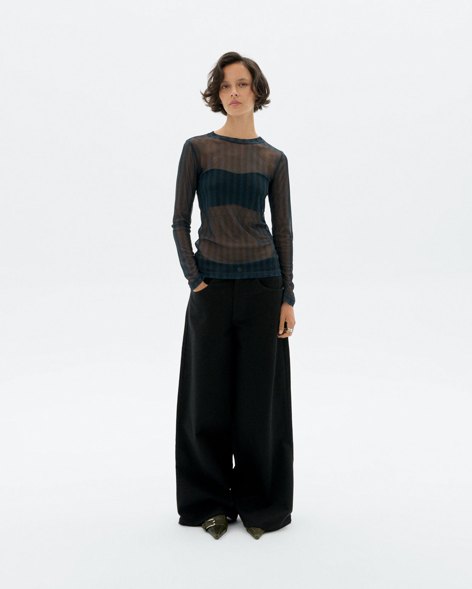 Women's Black Wide Leg Hedda Pants | Thinking Mu