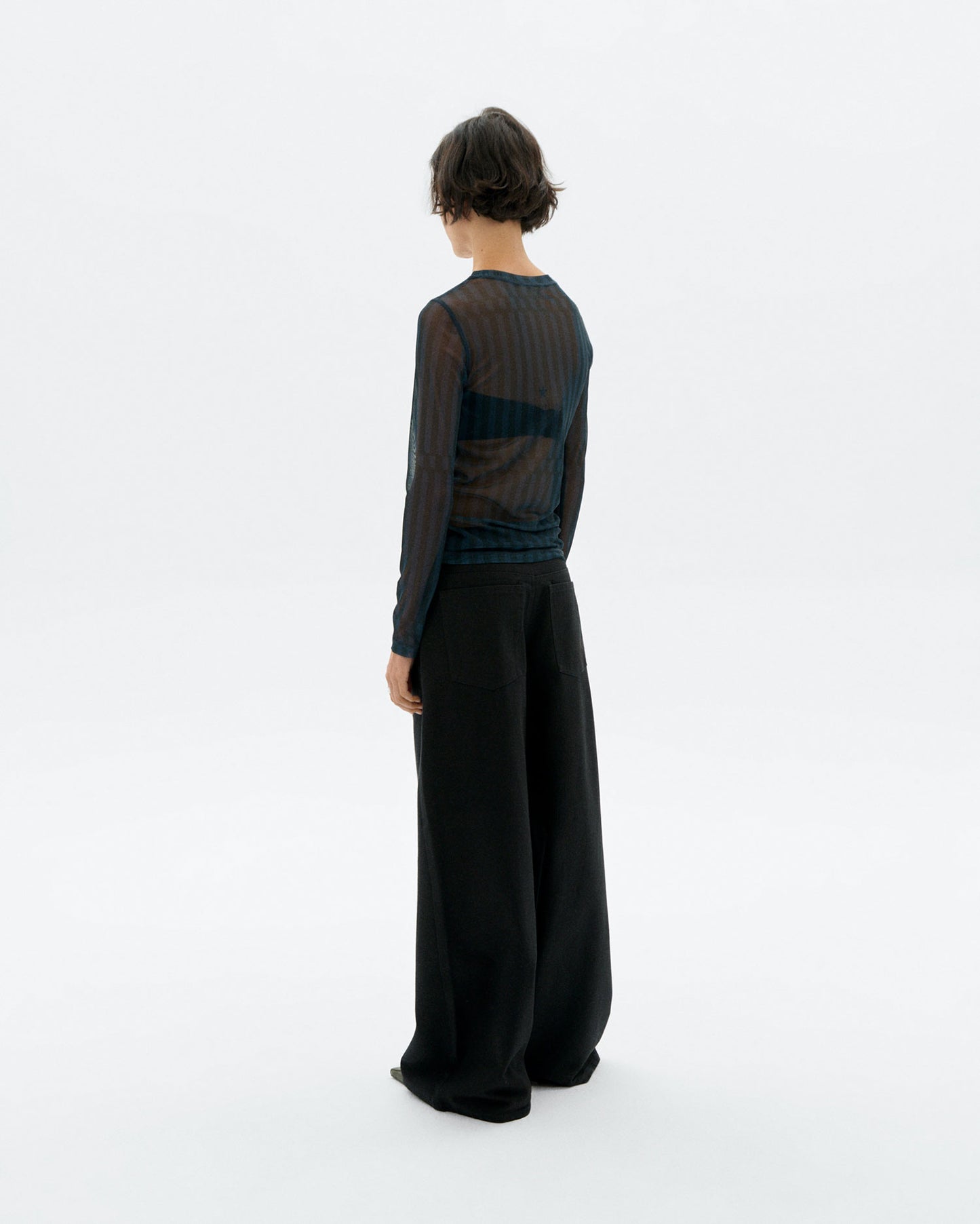 Pantalón wide leg negro Hedda sostenible - 5