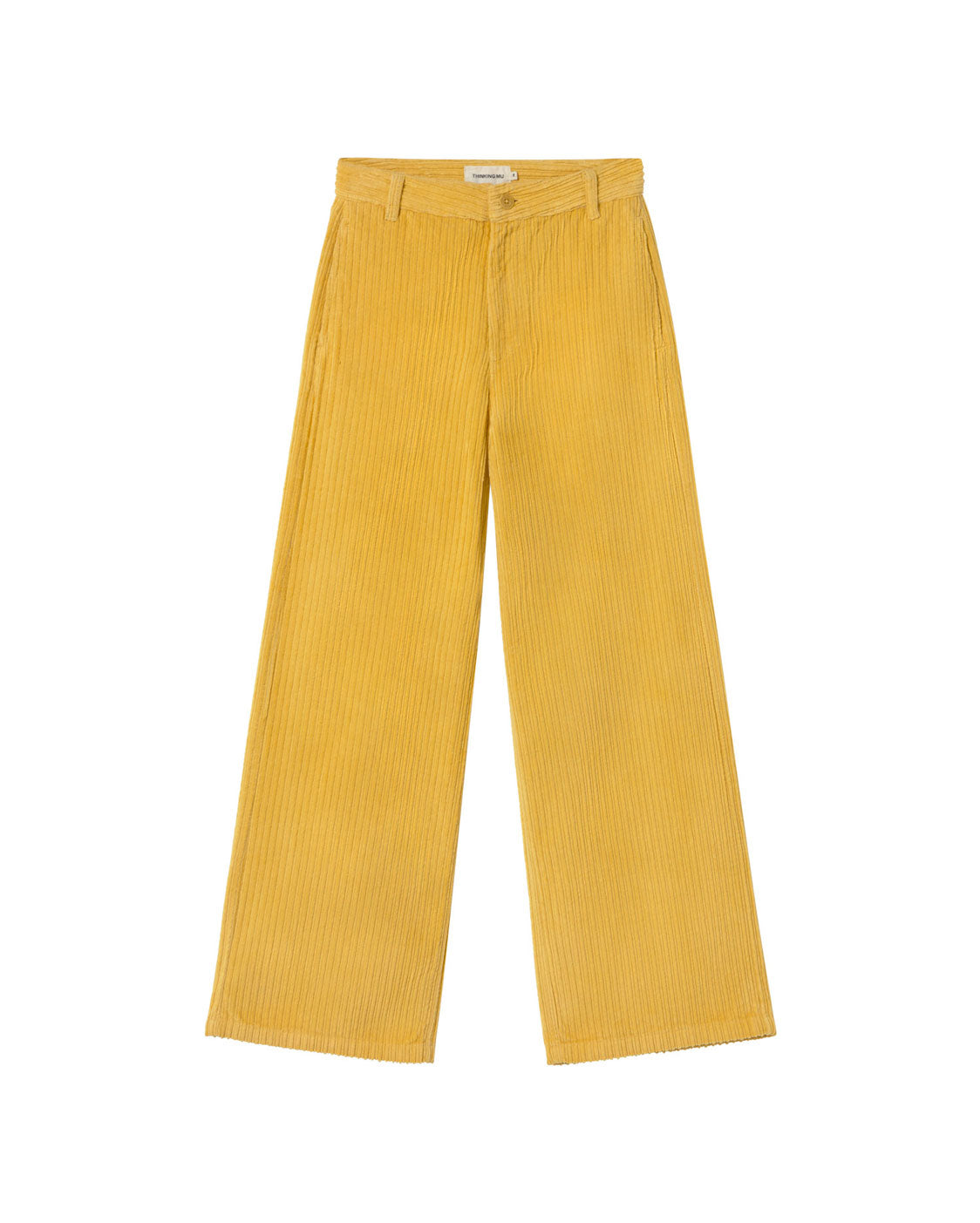 Pantalón tiro alto pana amarillo Karina sostenible silueta - 1