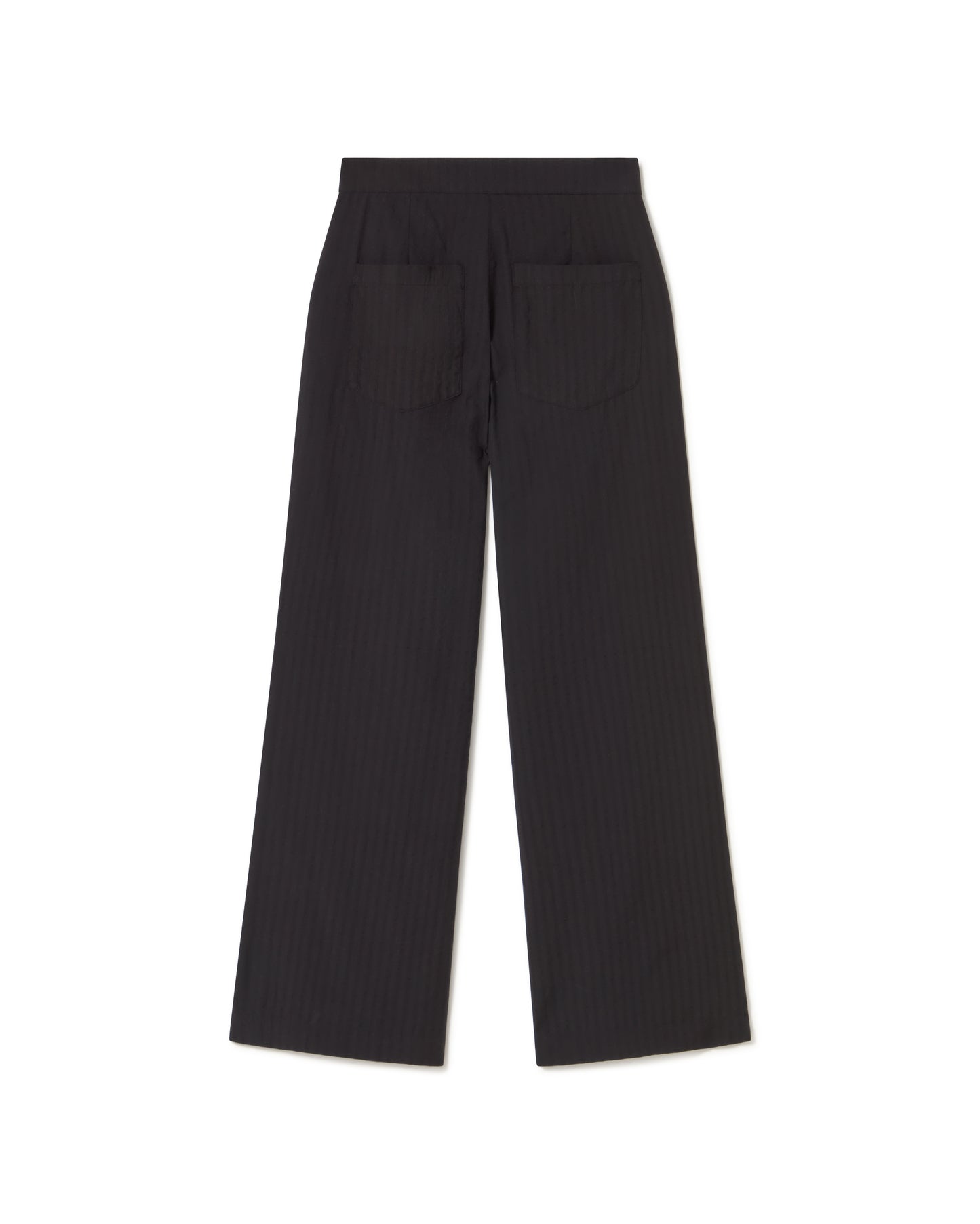 Pantalón negro seersucker Manolita sostenible - silueta 3
