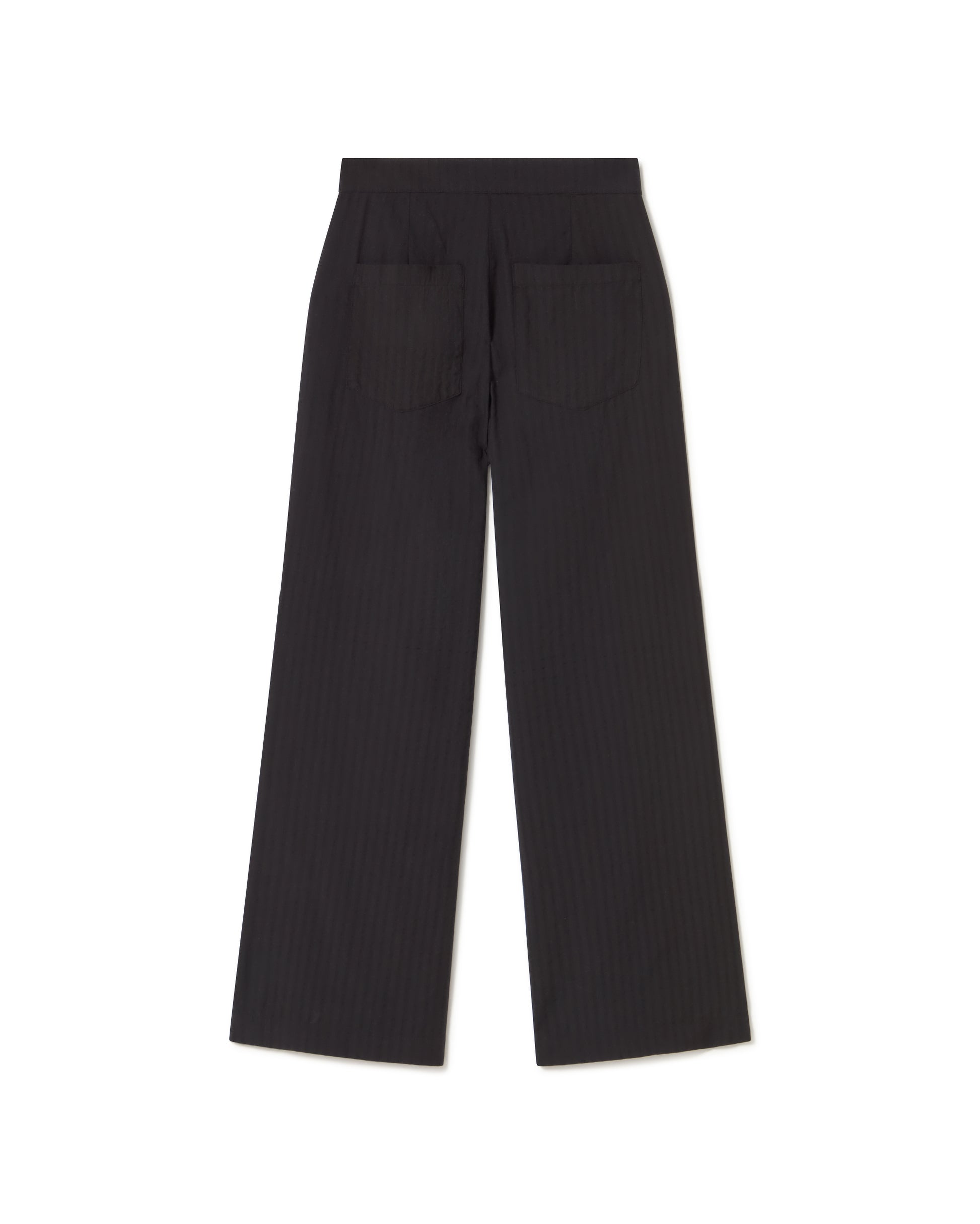 Pantalón negro seersucker Manolita sostenible - silueta 3