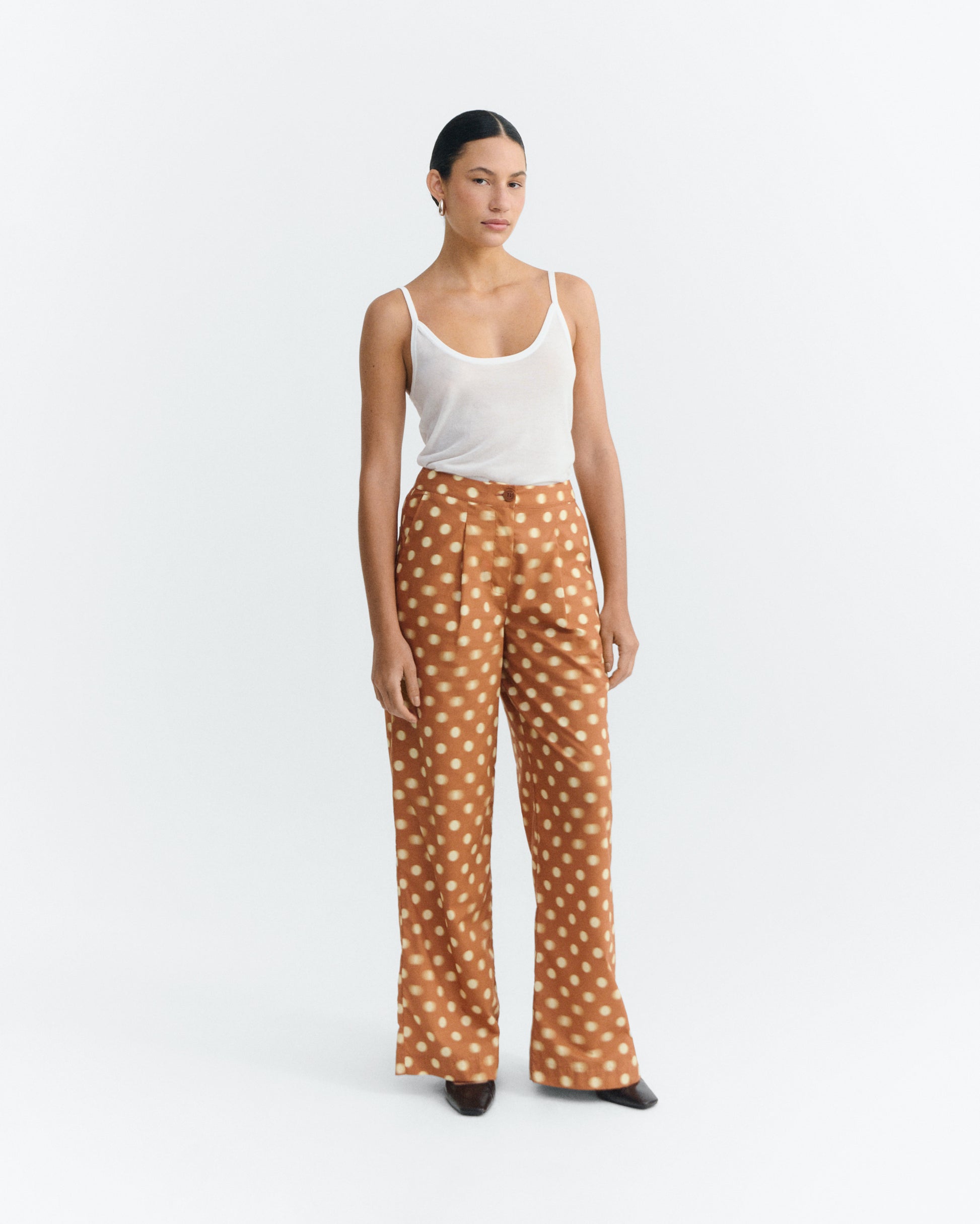 Pantalón wide leg estampado lunares Manolita sostenible - 1