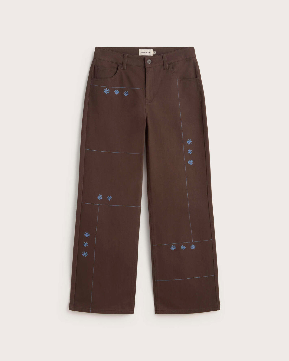 Pantalón tiro bajo bordado a mano sole mio Kettan sostenible silueta - 1