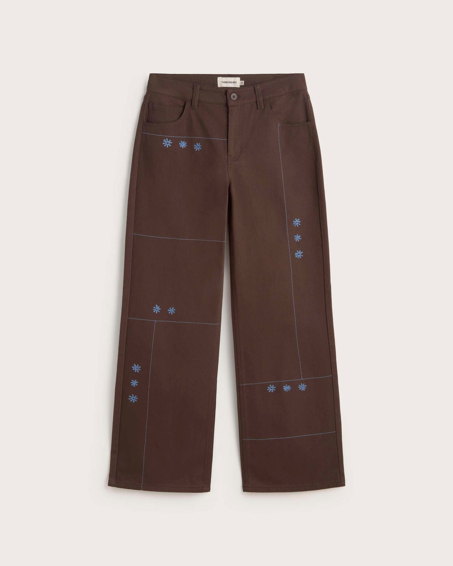 Pantalón tiro bajo bordado a mano sole mio Kettan sostenible silueta - 1