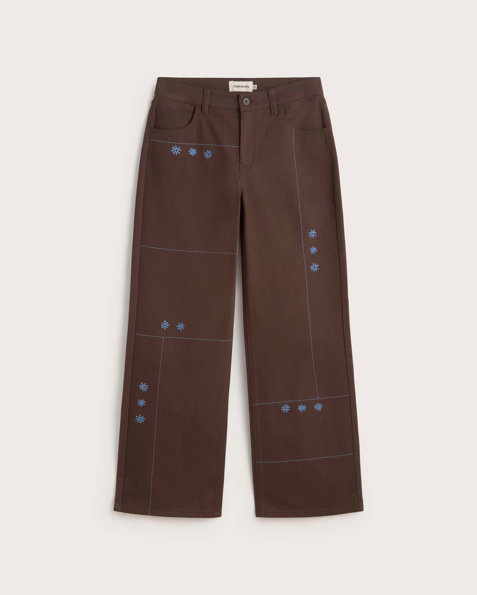 Pantalón tiro bajo bordado a mano sole mio Kettan sostenible silueta - 1