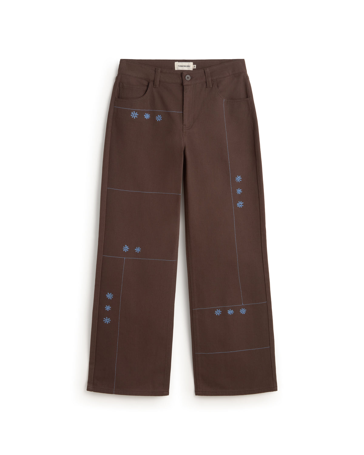 Pantalón tiro bajo bordado a mano sole mio Kettan sostenible silueta - 1