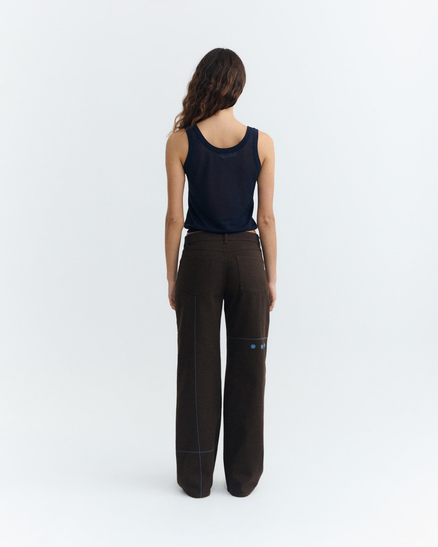 Pantalón tiro bajo bordado a mano sole mio Kettan sostenible - 5