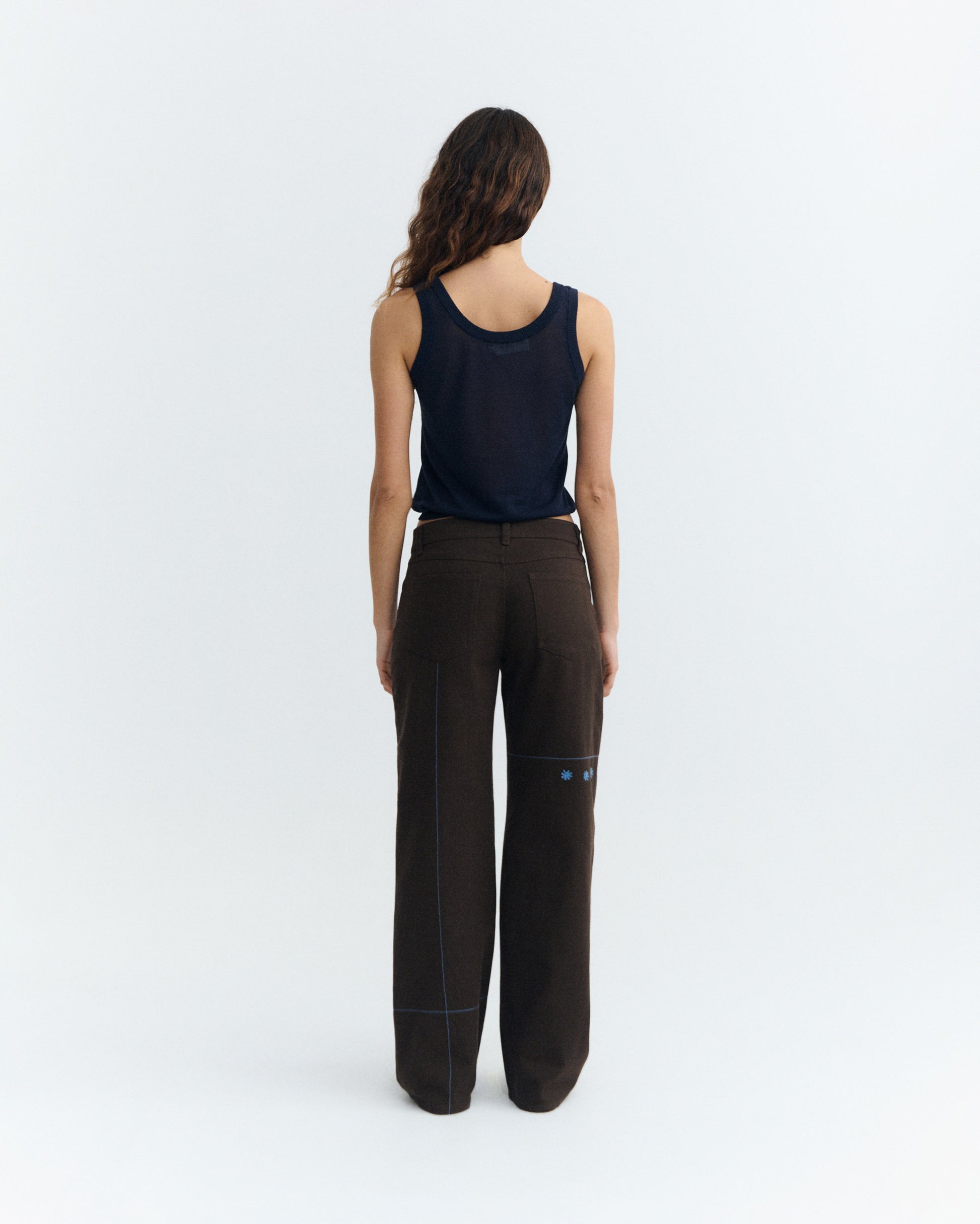 Pantalón tiro bajo bordado a mano sole mio Kettan sostenible - 5