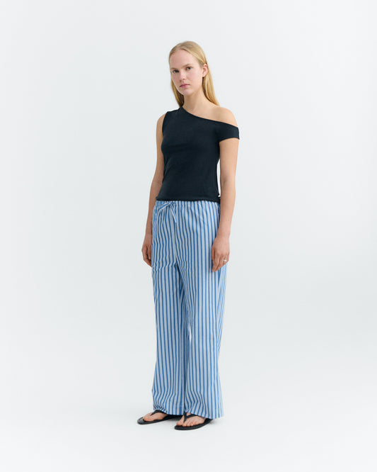 Pantalón relaxed rayas azul Brigitte sostenible - 1
