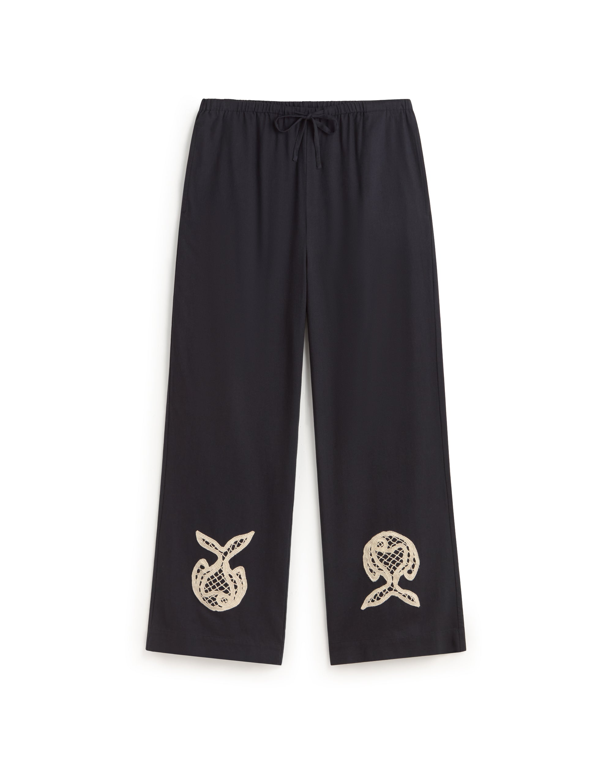 Pantalón relaxed bordado a mano fish Brigitte sostenible silueta - 1