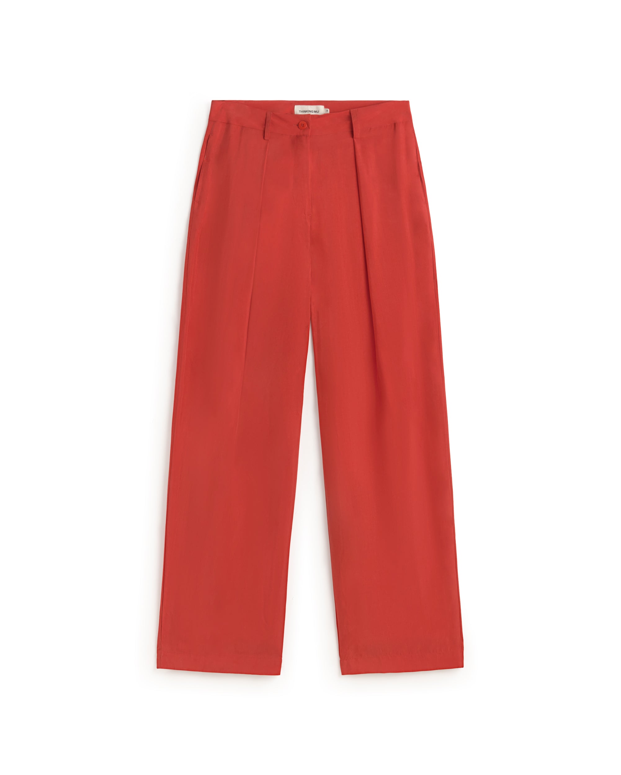 Women's Relaxed Pants Pinza Red Cupro Cirila | Thinking Mu