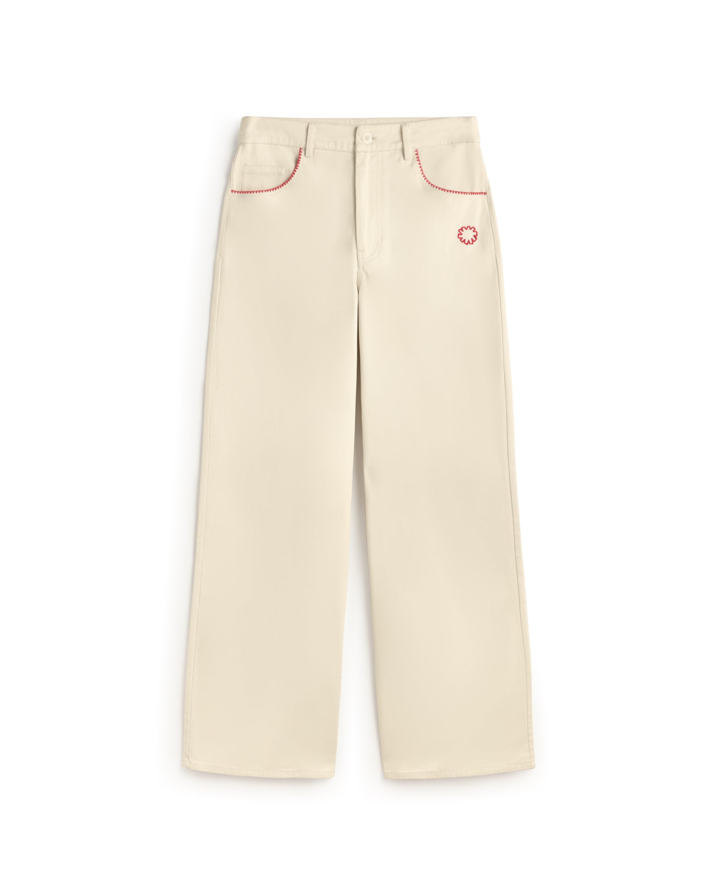 Pantalón wide leg bordado a mano Hedda sostenible silueta - 1