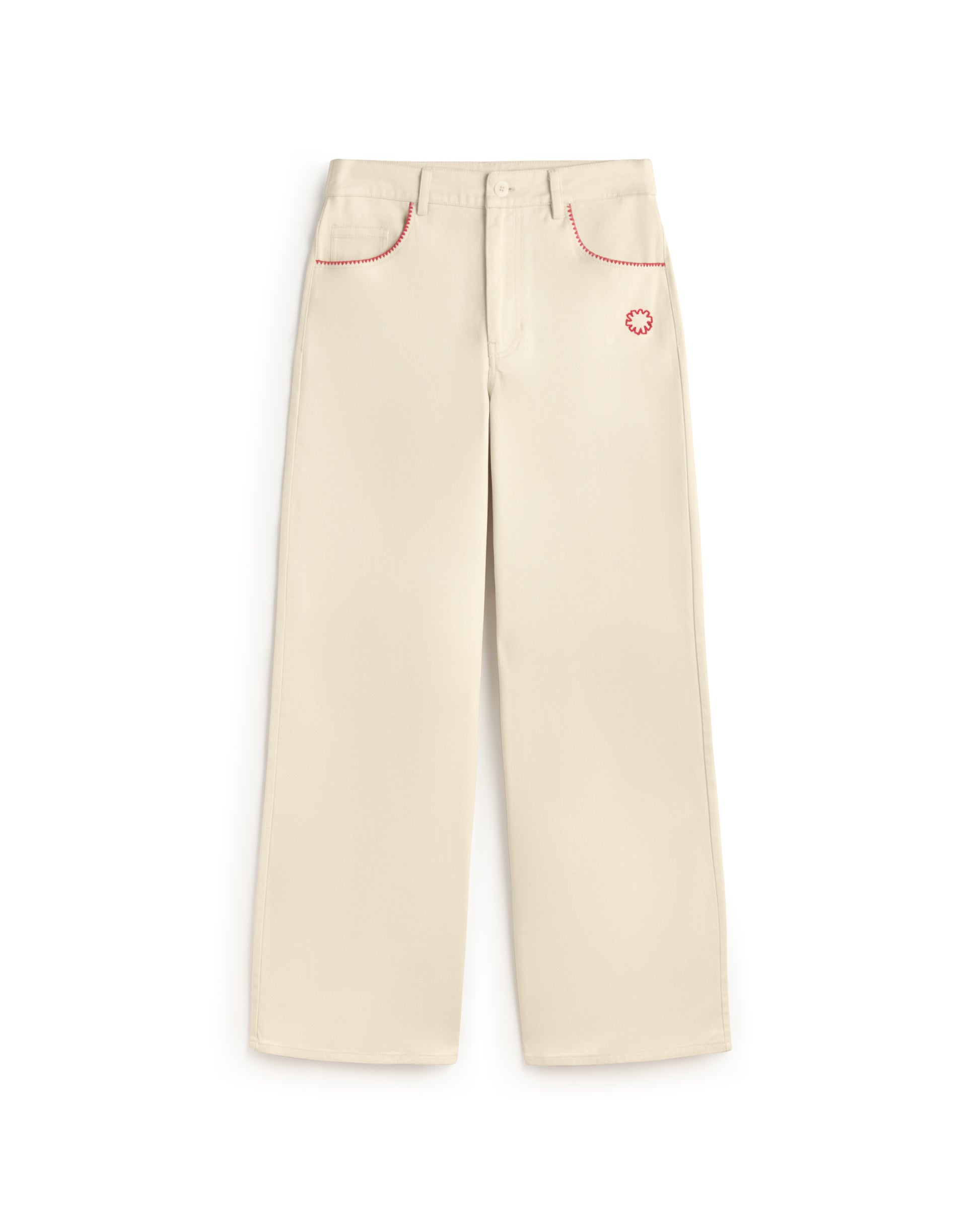 Pantalón wide leg bordado a mano Hedda sostenible silueta - 1