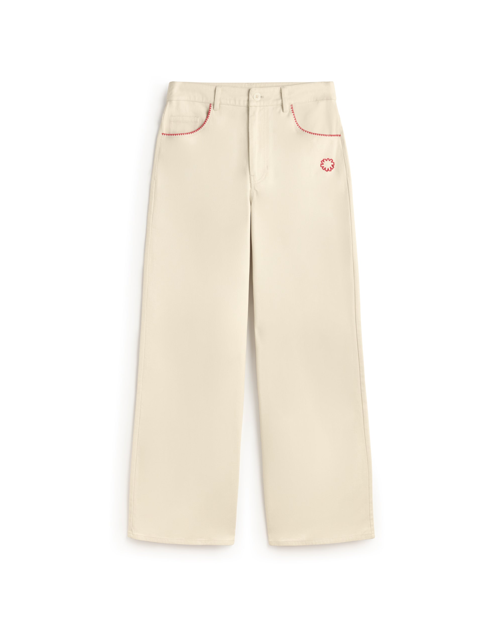 Pantalón wide leg bordado a mano Hedda sostenible silueta - 1