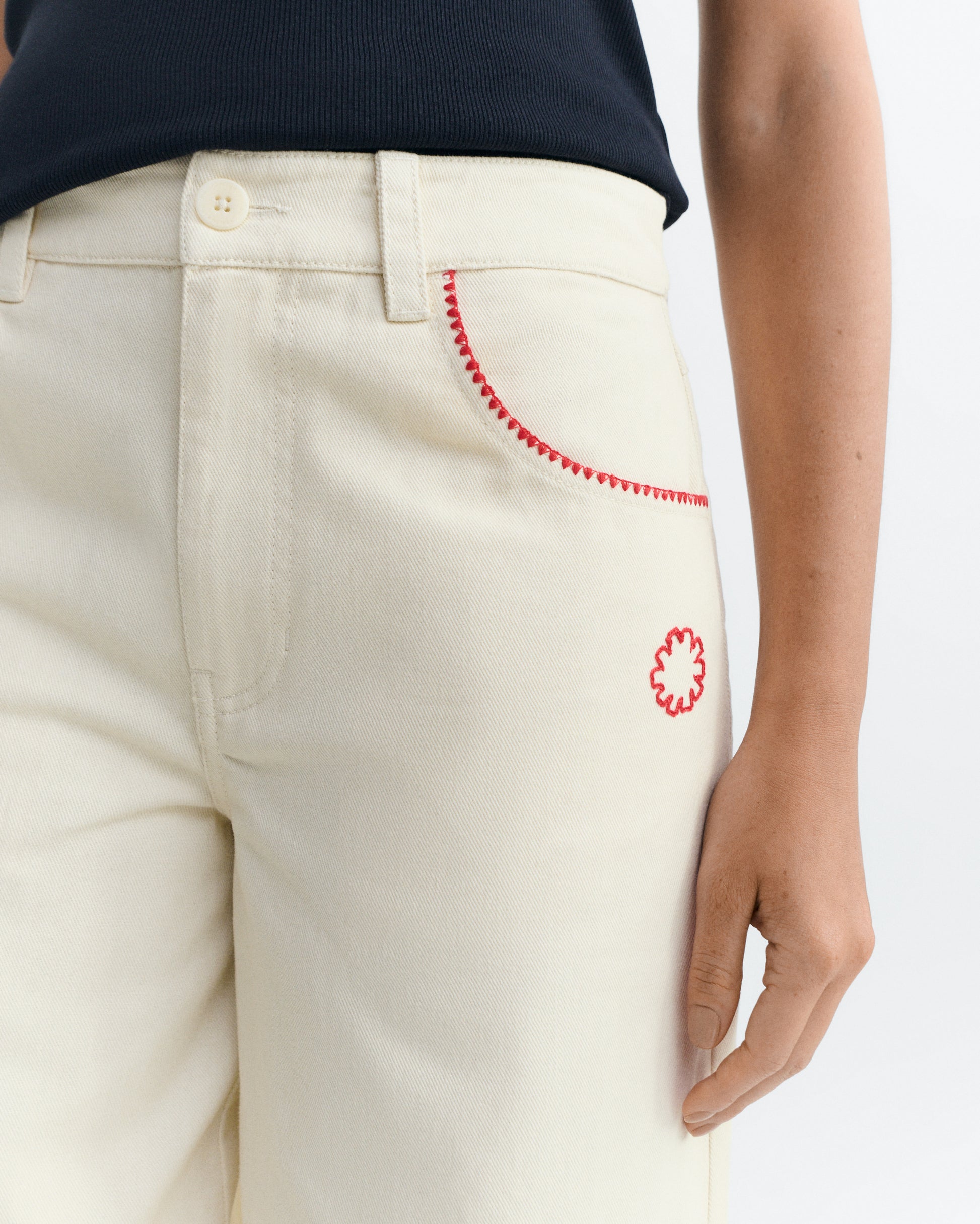 Pantalón wide leg bordado a mano Hedda sostenible - 3