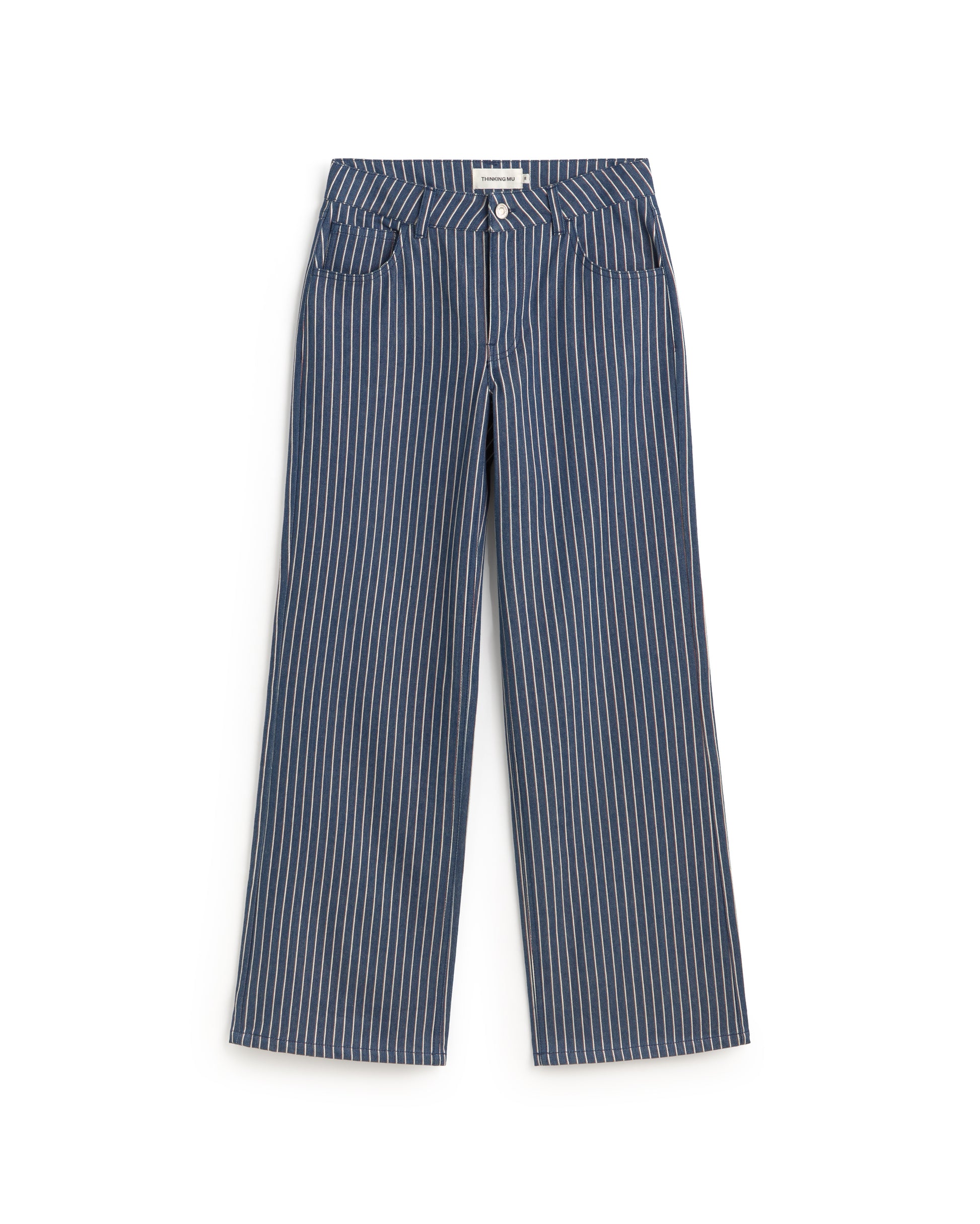 Pantalón tiro bajo rayas tinte natural railway Kettan sostenible silueta - 1