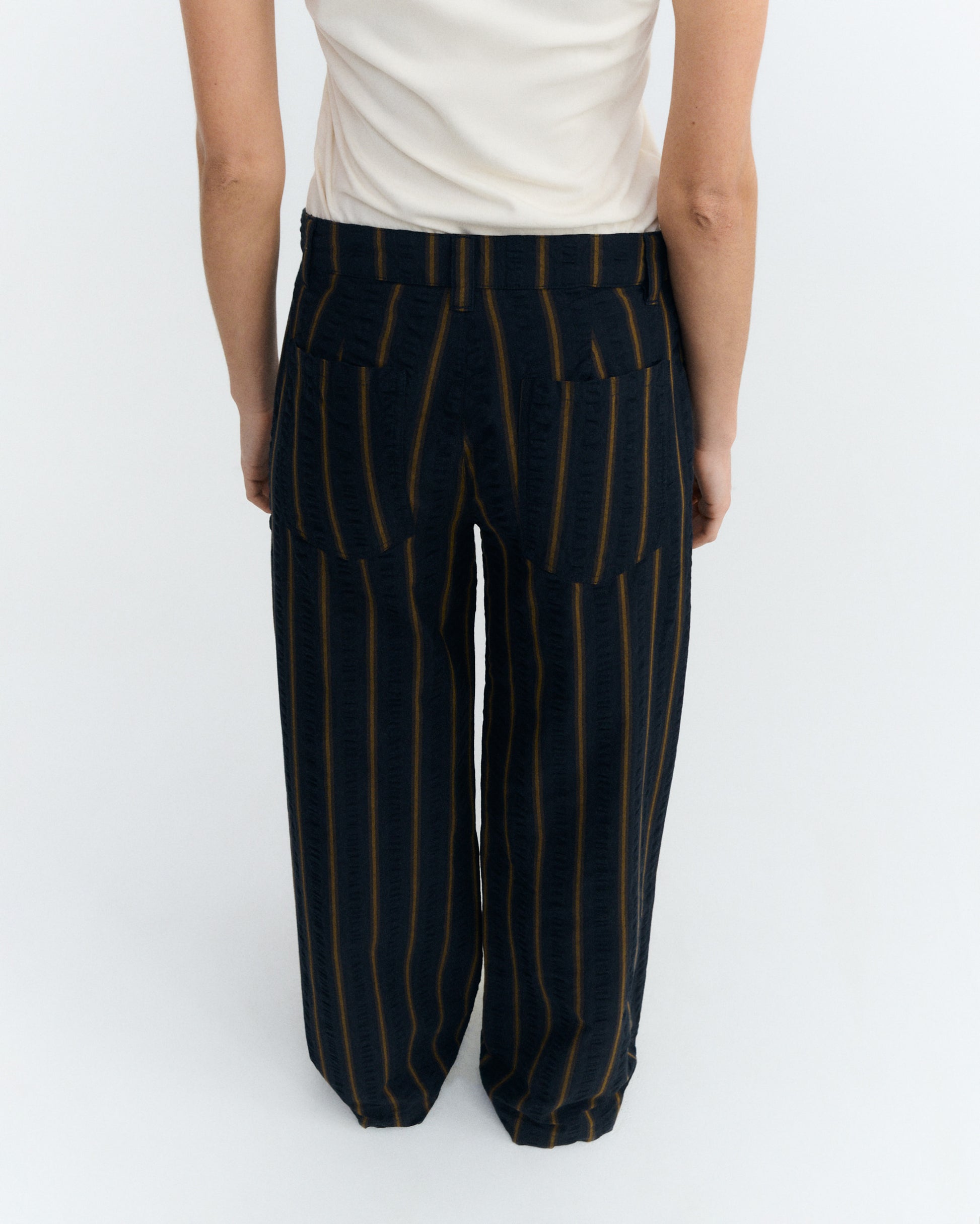 Pantalón recto seersucker rayas Serena sostenible - 3