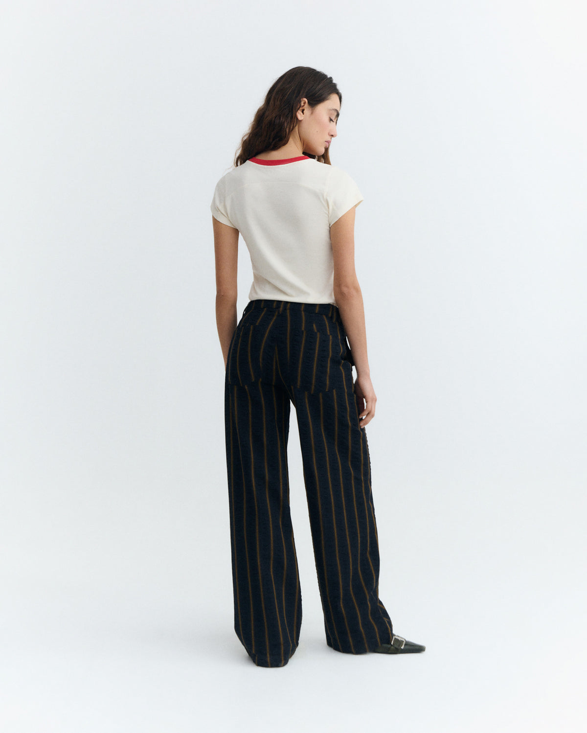 Pantalón recto seersucker rayas Serena sostenible - 4