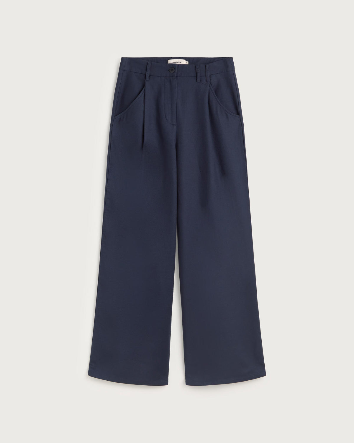 Pantalón wide leg azul hemp Molly sostenible silueta - 1