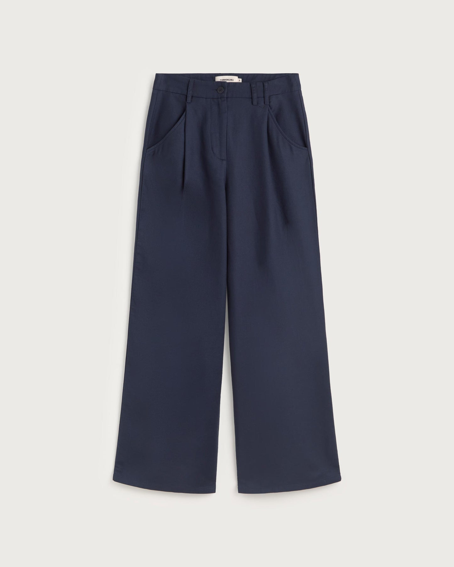 Pantalón wide leg azul hemp Molly sostenible silueta - 1