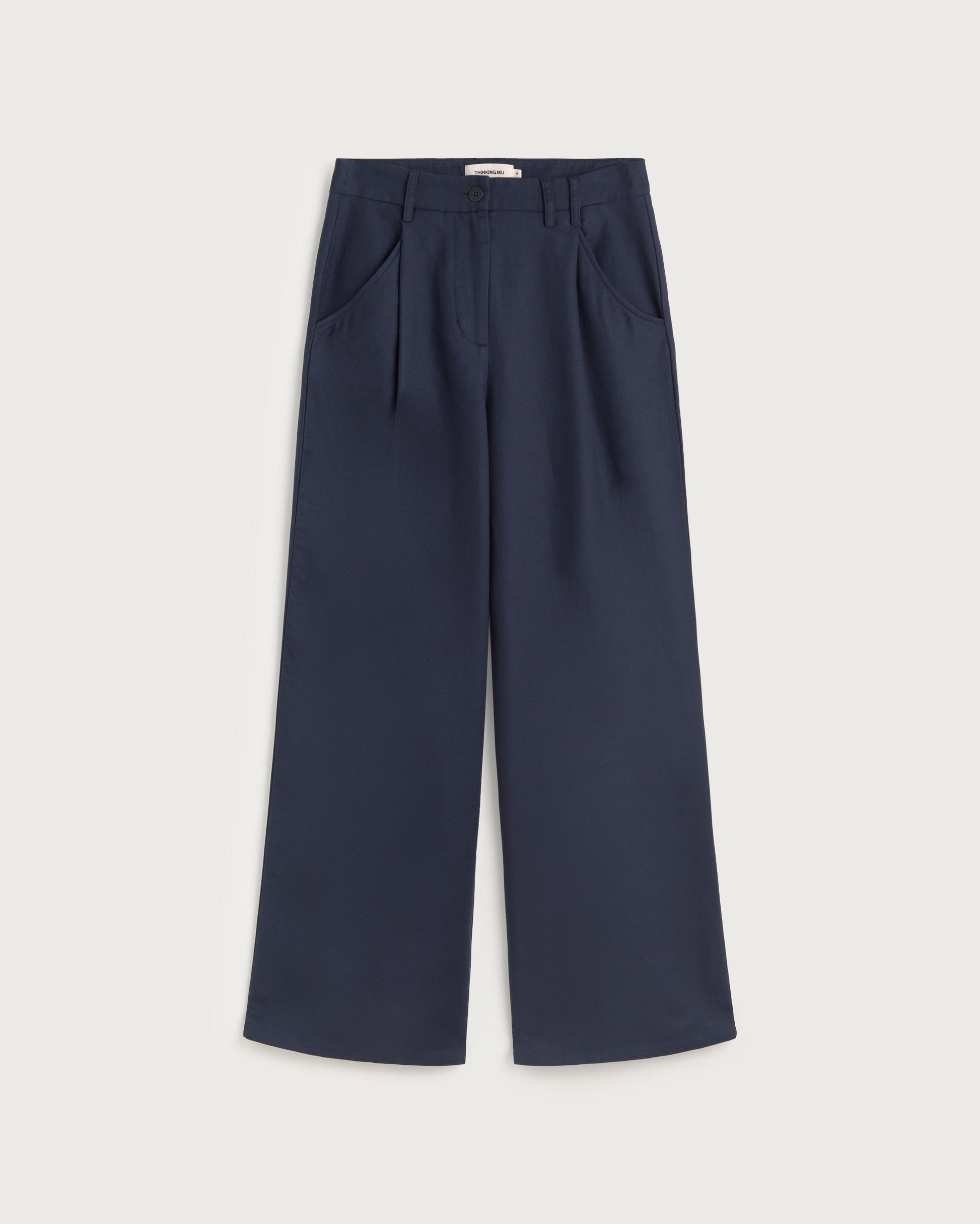 Pantalón wide leg azul hemp Molly sostenible silueta - 1