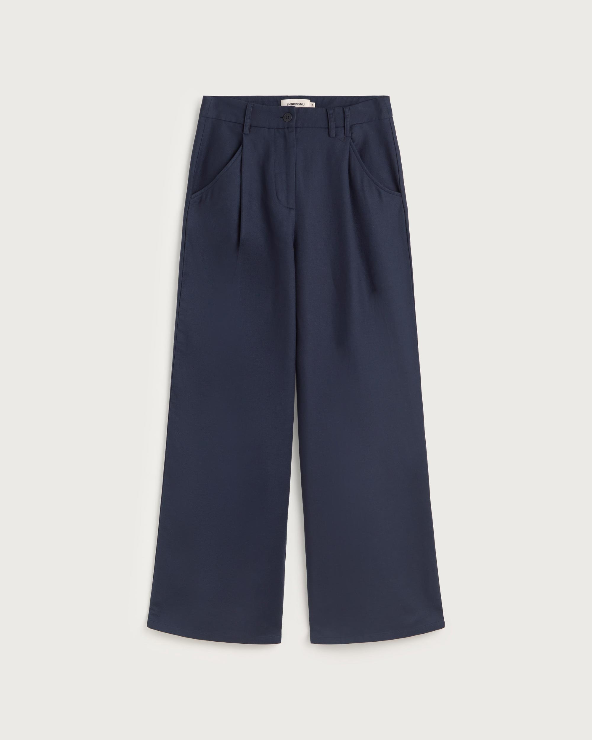 Pantalón wide leg azul hemp Molly sostenible silueta - 1