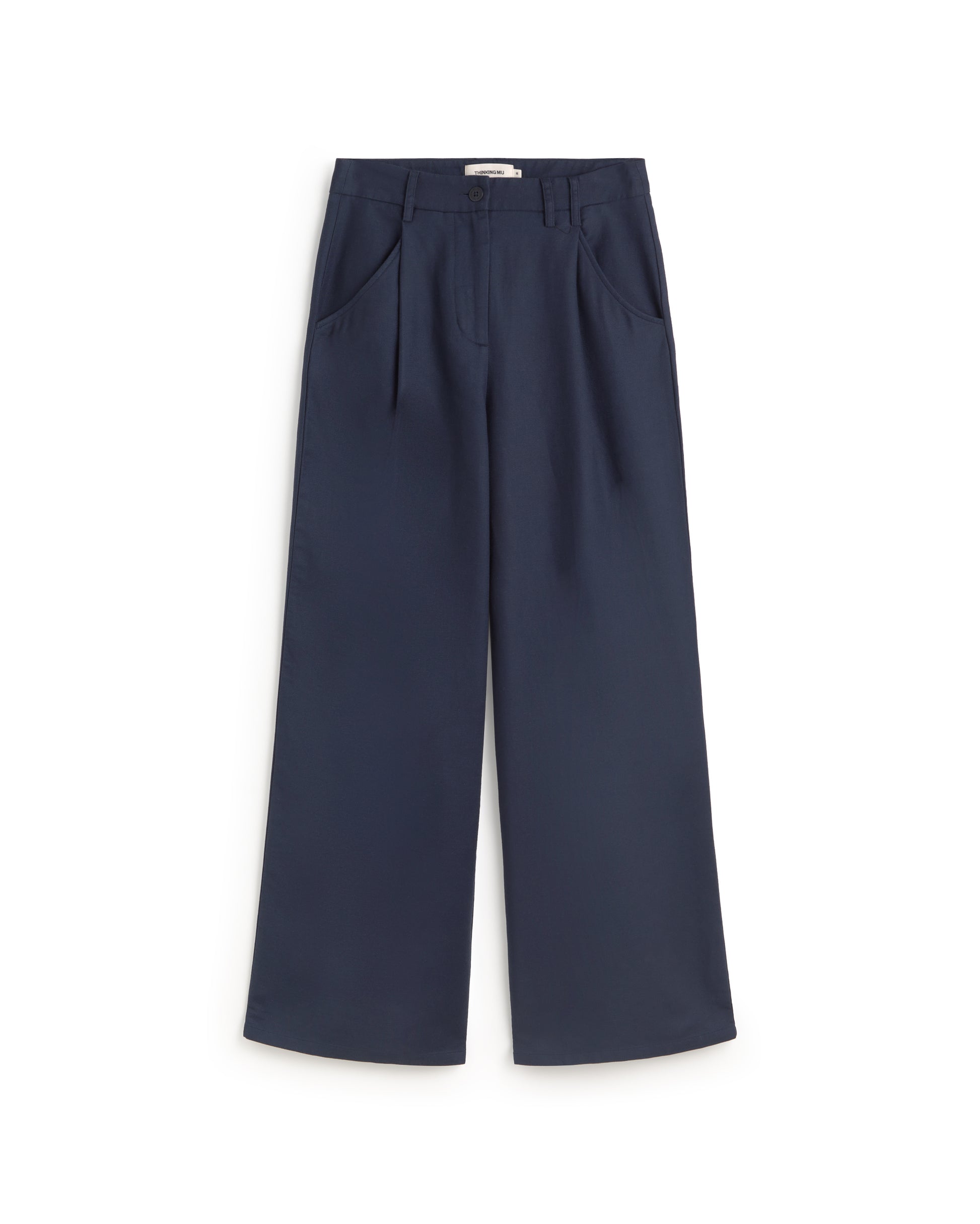 Pantalón wide leg azul hemp Molly sostenible silueta - 1
