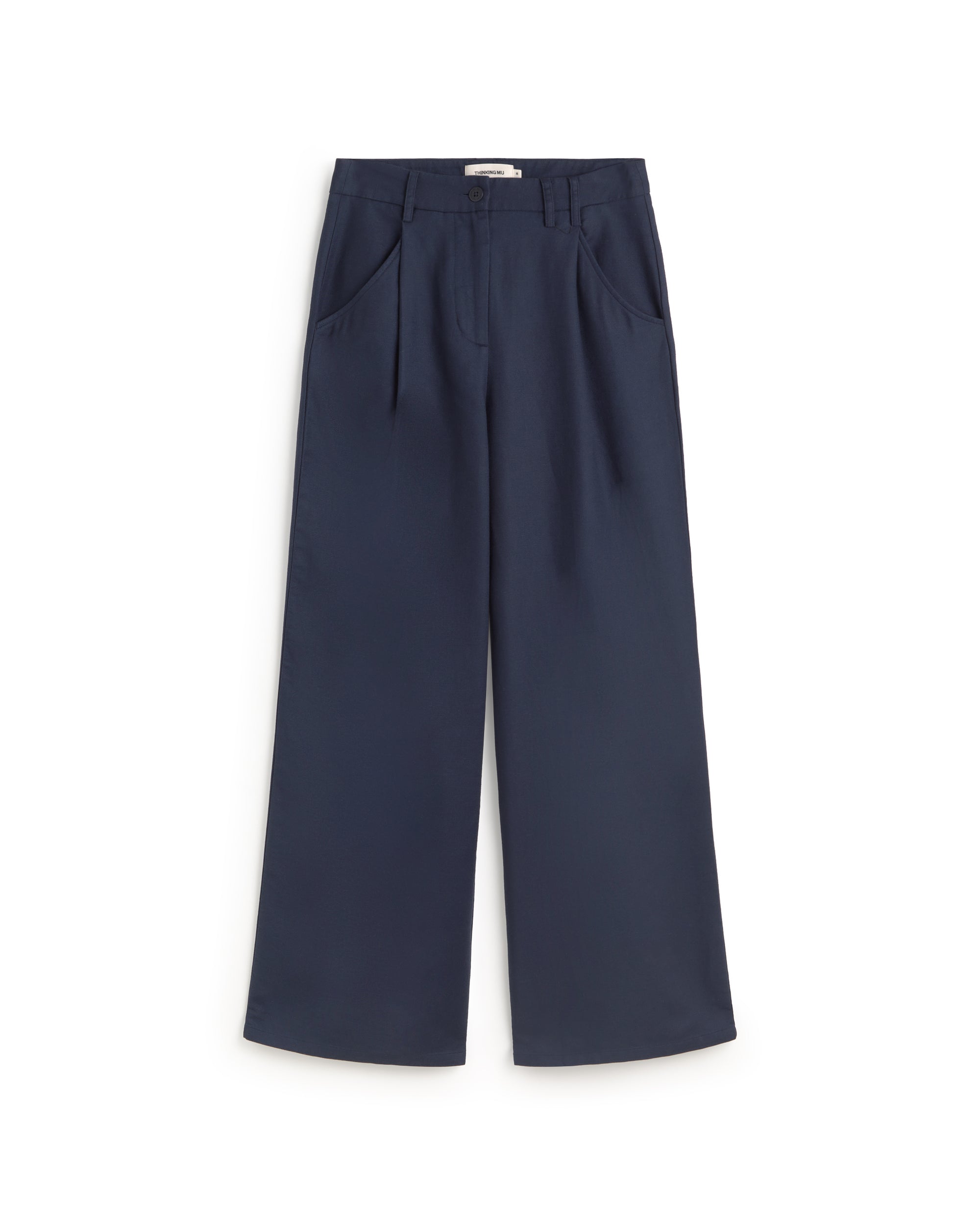 Pantalón wide leg azul hemp Molly sostenible silueta - 1