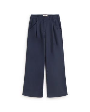 Pantalón wide leg azul hemp Molly sostenible silueta - 1