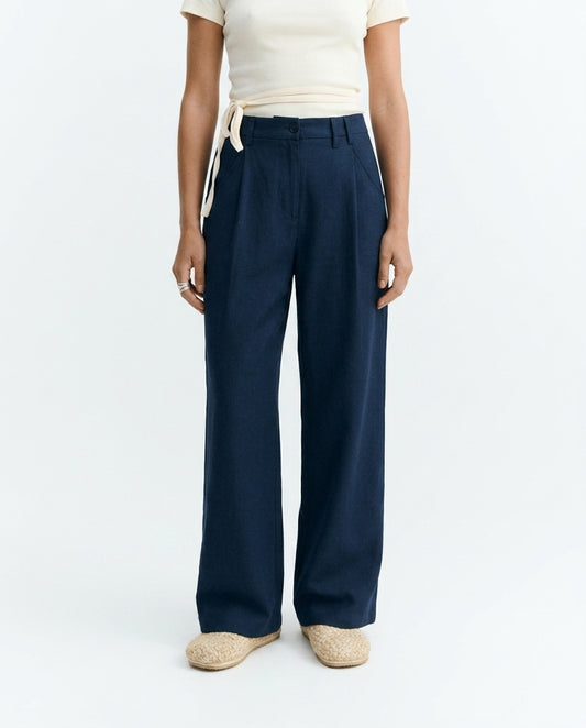 Pantalón wide leg azul hemp Molly sostenible - 3.1