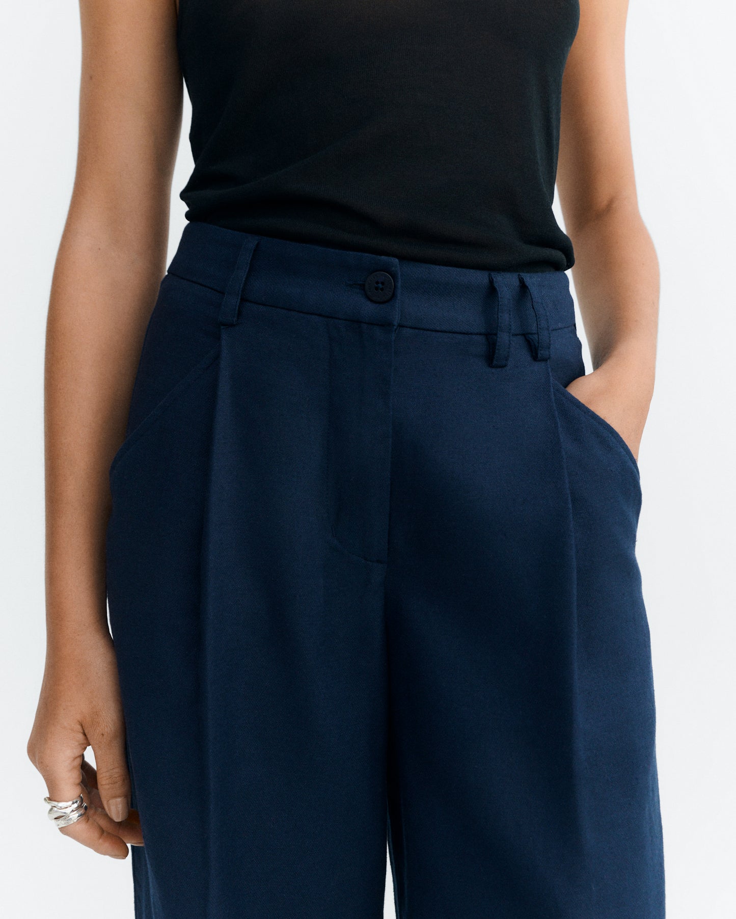 Pantalón wide leg azul hemp Molly sostenible - 3