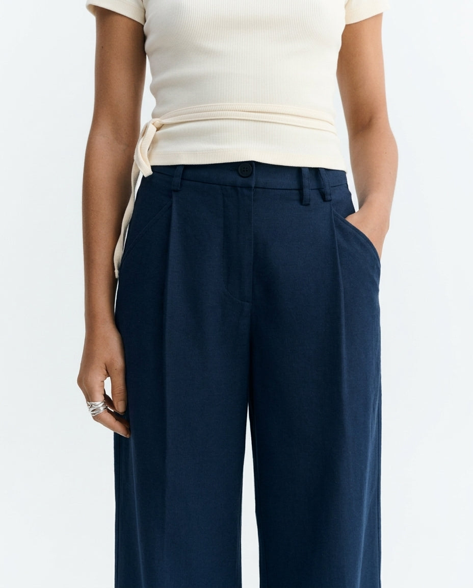 Pantalón wide leg azul hemp Molly sostenible - 4.1
